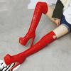 Fashion Sexy Red Over the Knee Boots Women Fashion High Heels Platform Women's Winter High Boot White Party Fetish Shoes Large Size 48