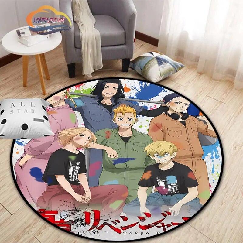 Аниме Токио Мстители круглый ковер мультфильм коврик для гостиной кухни столовой детские коврики коврик для йоги
