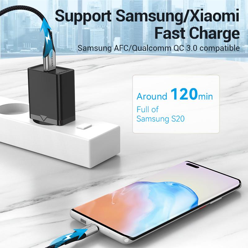 Vention 18W USB Charger USB QC 3.0 USB Quick Phone Charger for Xiaomi Samsung S9 Huawei Fast Wall Charger EU US Adapter