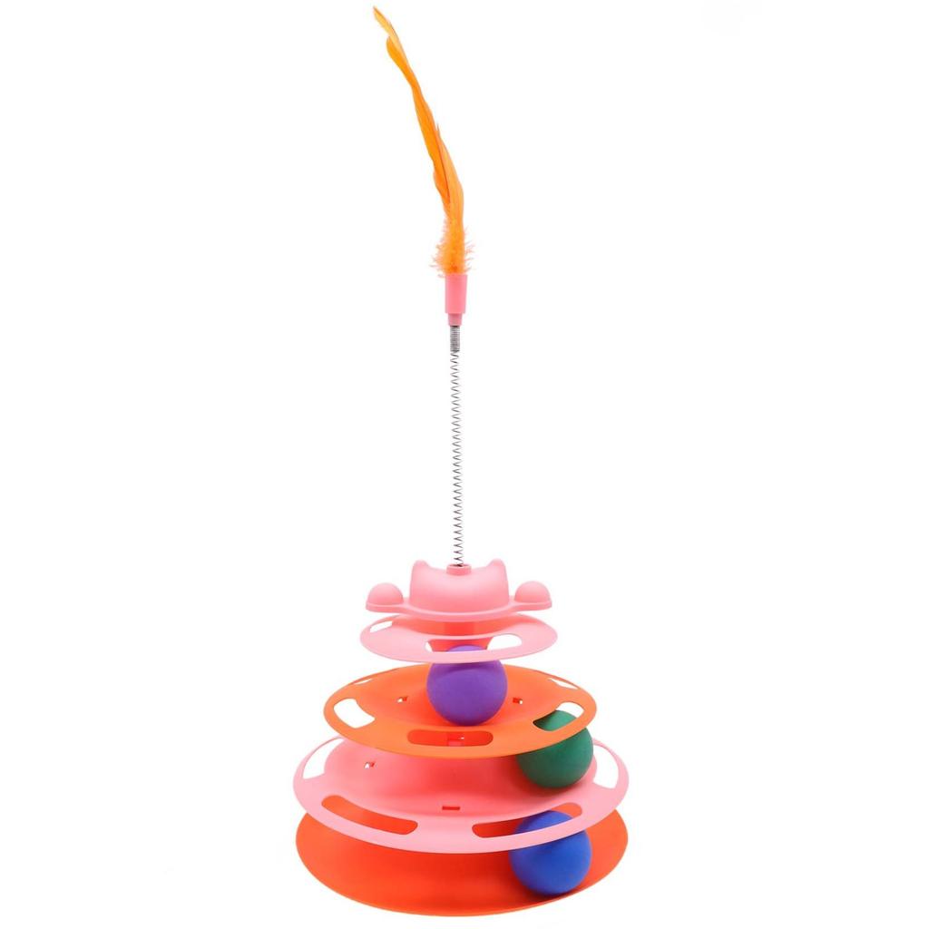 Cat Carousel Track Ball, Cat Toy To Boredom And Have Fun, Feather Cat Toy Stick, Interactive Carousel Ball, Pet Supplies