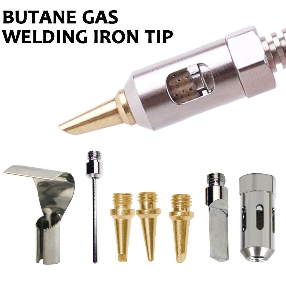 7 pcs Portable Replacement Ignition Quick Heat Welding Head Electric Blow Torch Butane Gas Soldering Iron Tips Set