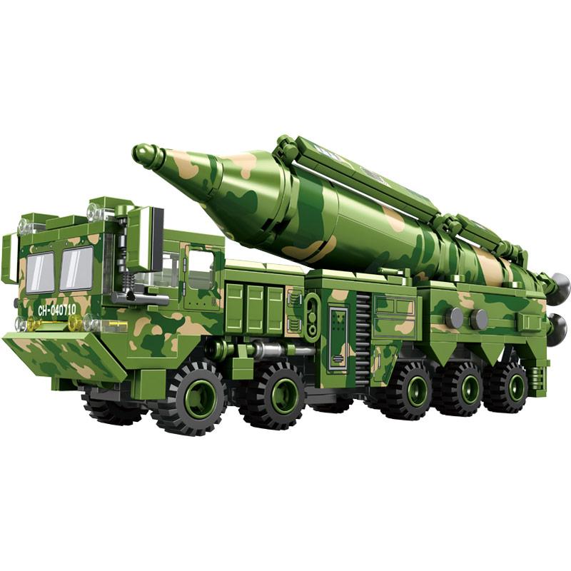 Строительные блоки «Ракетный автомобиль» Военный грузовик Второй мировой войны Кирпичный танк Строительные блоки Модель ракетной установки Игрушки для мальчиков Игрушки для детей