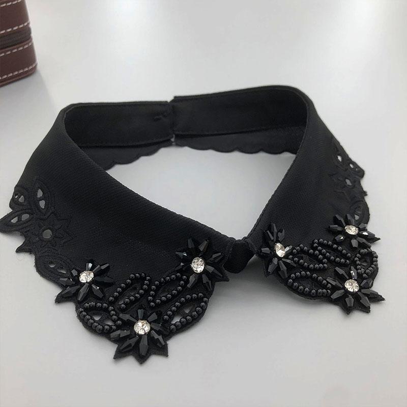 Beading Fake Collar Women Elegant Diamond Detachable Collars for Woman False Shawl Shoulder Wrap Lapel False Collars Woman Tie