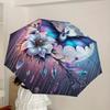 1pc Fantasy Bat Moon Flowers Umbrella with Plastic Handle,Suitable for All Seasons Home Travel Outdoor UmbrellaDD1732
