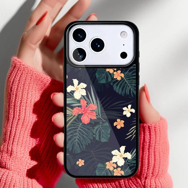 Чехол с тропическими цветами для iPhone 17 Air 16e 15 14 13 Pro Max Задняя крышка для 12 11 Pro Coque