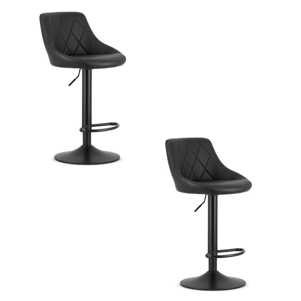 KAST stool - black eco-leather / black base x 2