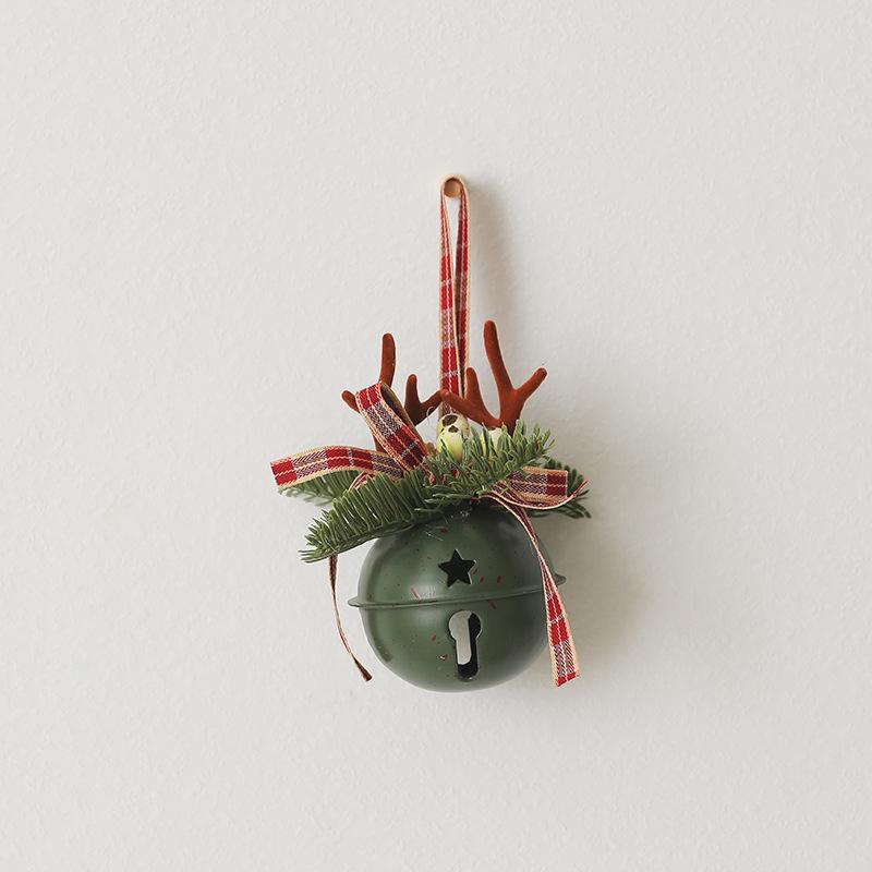 Bell Pendant Car Hanging Berry Vine Ring Bowknot Flower Wreath Decoration Christmas Imitation Antlers Pine Cone