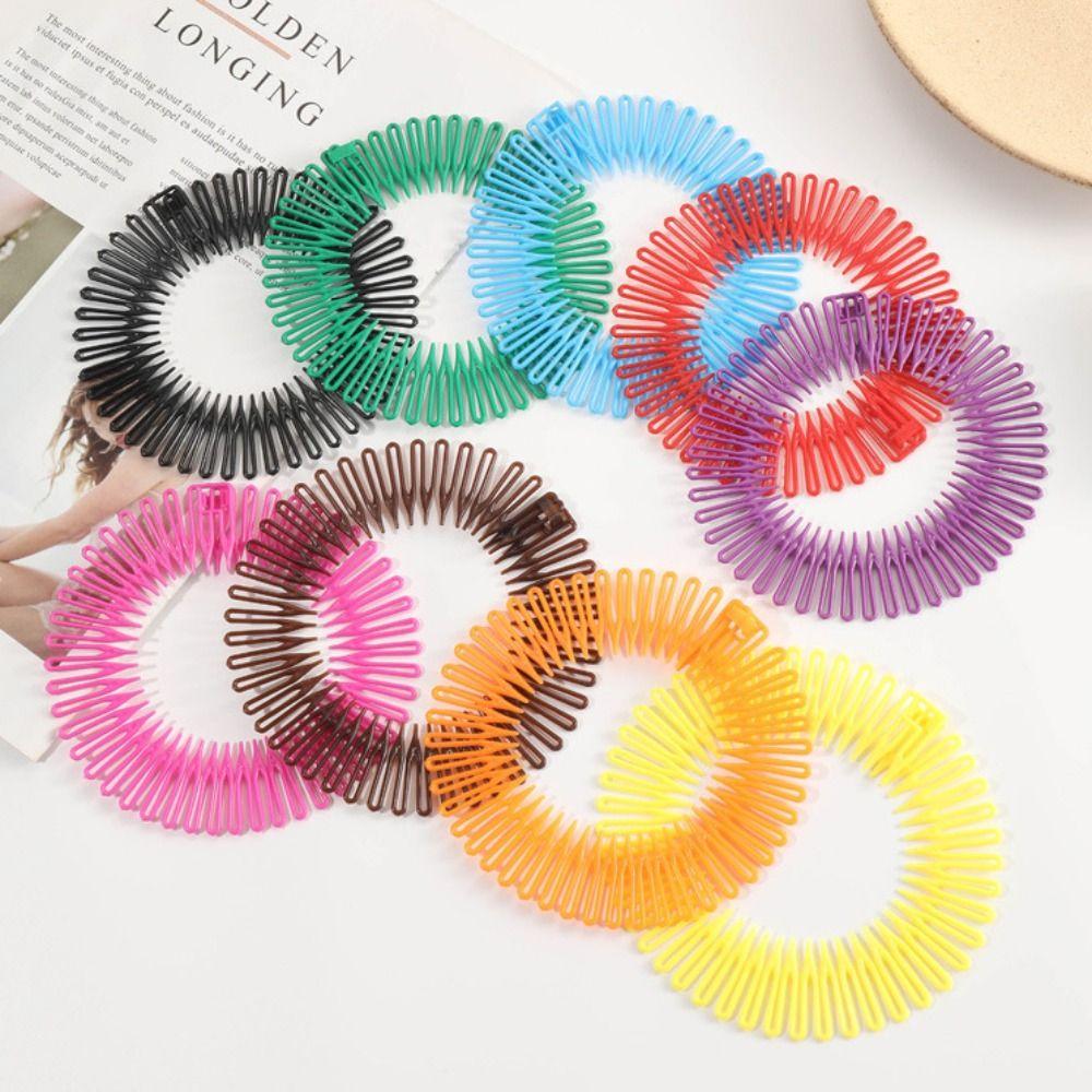 Полный круг эластичный гибкий гребень зубчатый ободок волнистый обруч для волос гибкий круглый ободок для женщин