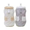 Autumn and Winter Plush Pocket Dog Clothes with Drawable Pocket Starlight Coat Teddy Dog Parkas with Plush Small Pet Clothes