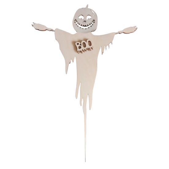 3 шт. Хэллоуинские топперы для кексов Жуткая тыква Привидение Деревянные топперы для кексов для Хэллоуинской тематики Детский душ Вечеринка по случаю дня рождения Украшение для торта