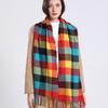 Winter Plaid Warm Scarf Women Cashmere Shawl and Wraps Pashmina Neckerchief Bufanda Female Rainbow Hairy Tessel Echarpe New