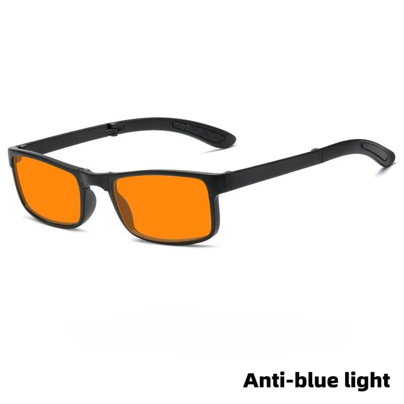 Foldable Anti Blue Light Night Vision Glasses Orange & Red Lenses Blue Light Blocking Glasses for Playing Computer Game Goggles