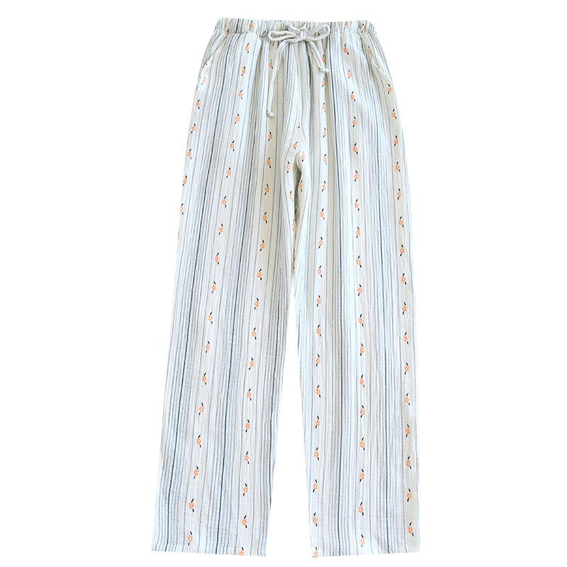 Весна Лето Женские Пижамы Хлопковые Штаны Женские Удобные Свободные Домашние Штаны Тонкие Брюки Карманы
