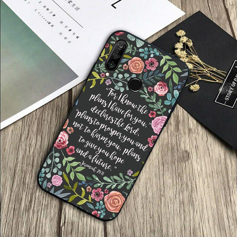 Библейский стих Иисус Христос Христианский Для Huawei Nova 11 9 10 SE Y70 Y60 Y90 Y61 Y91 Y73 Y72 12i 11i 8i P30 P40 Lite P60 Pro Чехол