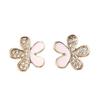 Jewelry Gift For Women Summer Floral Metal Earrings With Detail Sparkling