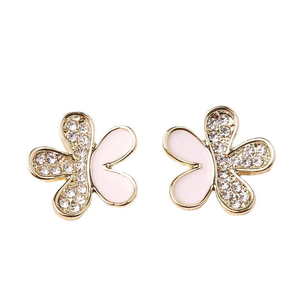 Jewelry Gift For Women Summer Floral Metal Earrings With Detail Sparkling