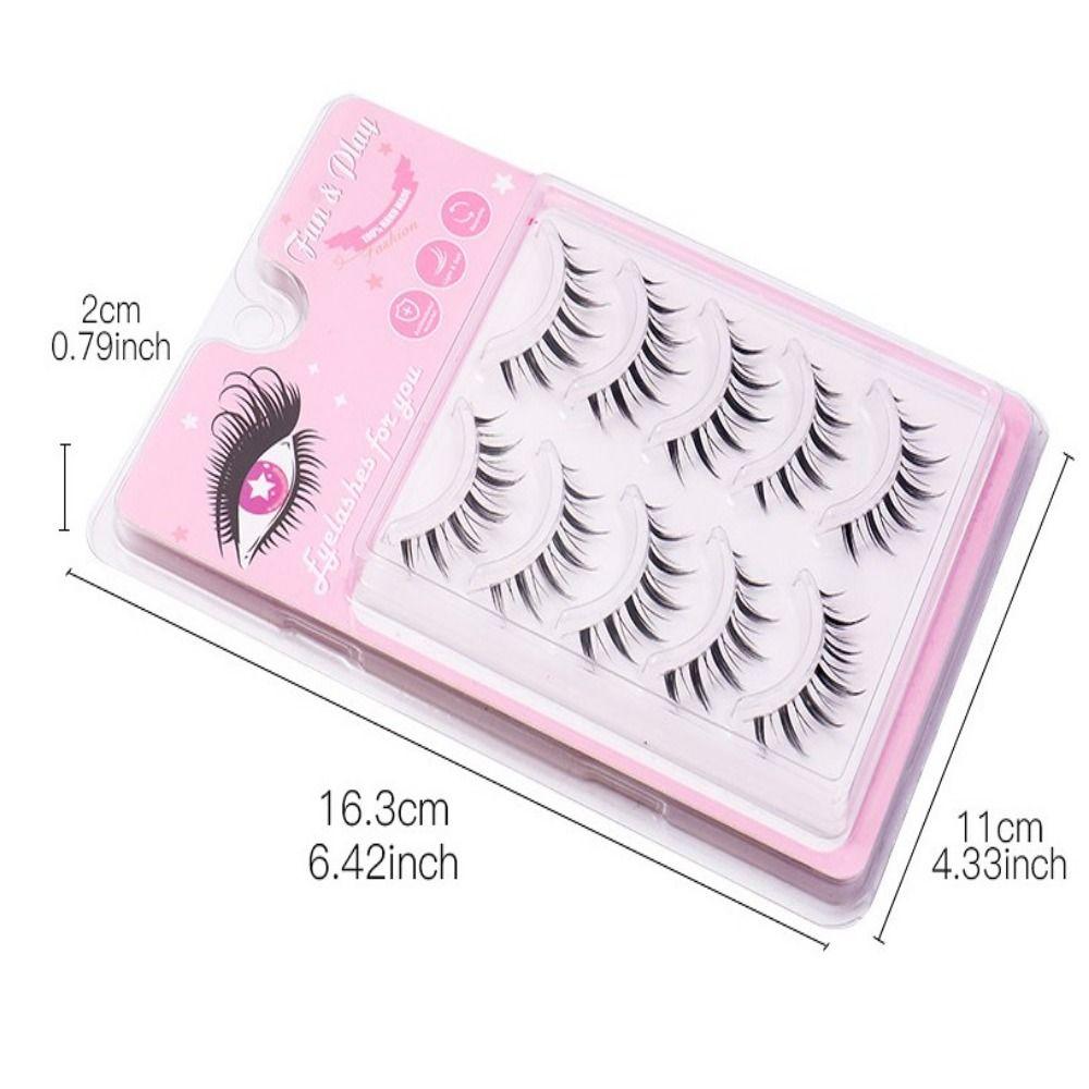 Wispy False Eyelashes Natural Look Cosplay Lashes Clear Band Fake Lashes  Women Girls
