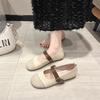 Pu Leather Mary Jane Shoes Woman Retro Buckle Belt Ballet Flats Ladies Vintage Casual Soft Loafers Lolita