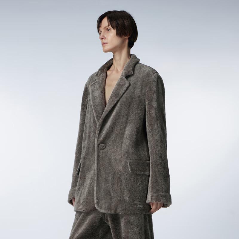 JNBY 23 Winter Faux Fur Loose Lapel Blazer