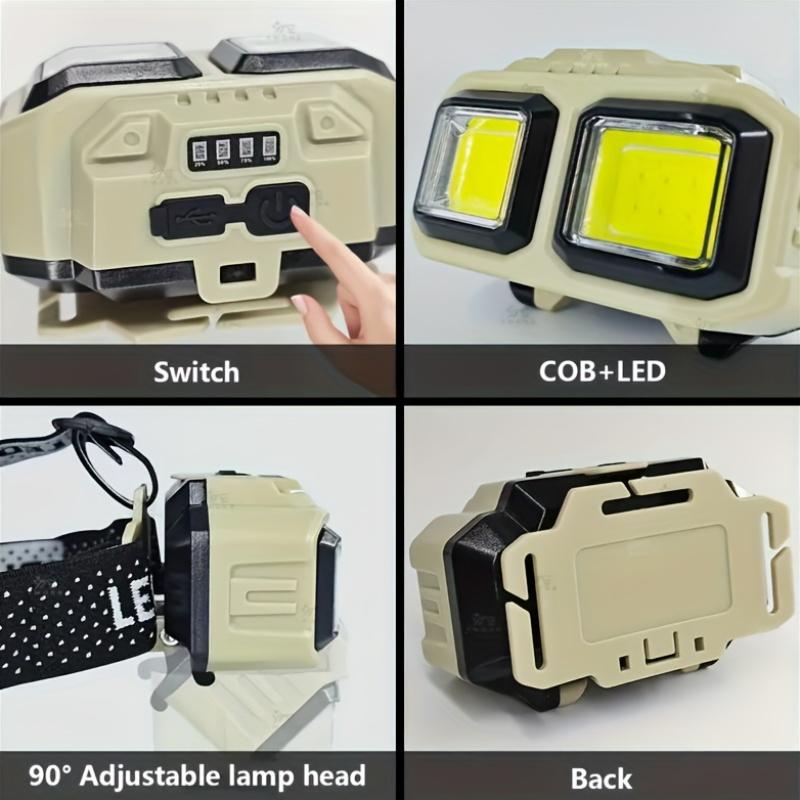 Супер Яркие Светодиодные Перезаряжаемые Налобные Фонари с 4 Режимами Освещения, Прочные, Не требующие обслуживания, Для улицы, Рыбалки, Кемпинга, Пеших походов, Ночной езды, Подарки