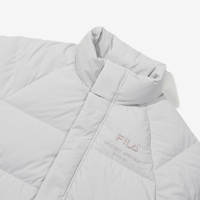 Fila Куртка пуховая теплая с воротником-стойкой с нанесенным логотипом, унисекс, белая FS2DJD4102XSWH