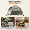 Outdoor Dog Bed with Canopy, Elevated Dog Bed for Large Dogs, 106 x 76 x 99 cm, Light Grey