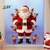 PVC Festive Window Stickers Christmas Cling, Cute Santa Claus And Elf Boys Decal, Holiday Home Decor Gifts Winter Reusable Static Glass Sticker