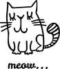 Printtoo Meow Text With Cat Design Diary Card Square Wooden Rubber Stamp Block-2 X 2
