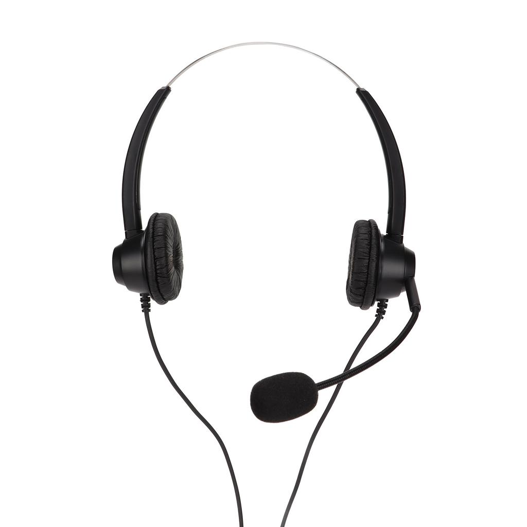 Customer Service Headset Noise Cancelling RJ9 Plug Binaural Wired Telephone Headphone with Mic for VOIP Phones