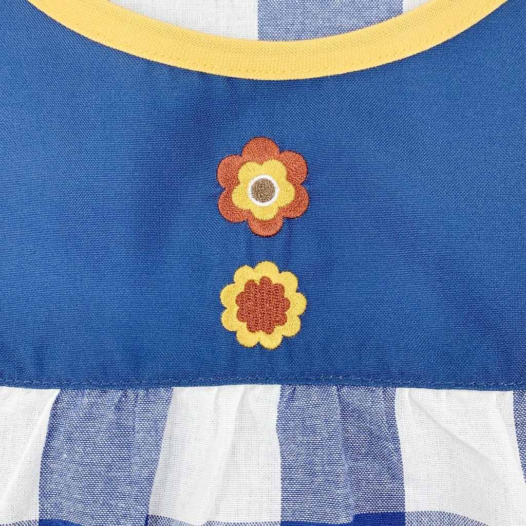 Atelier Momo & Momo Monchhichi Apron, Side Opening, Check Pattern, Blue, Women's, M-L, MA43865-51