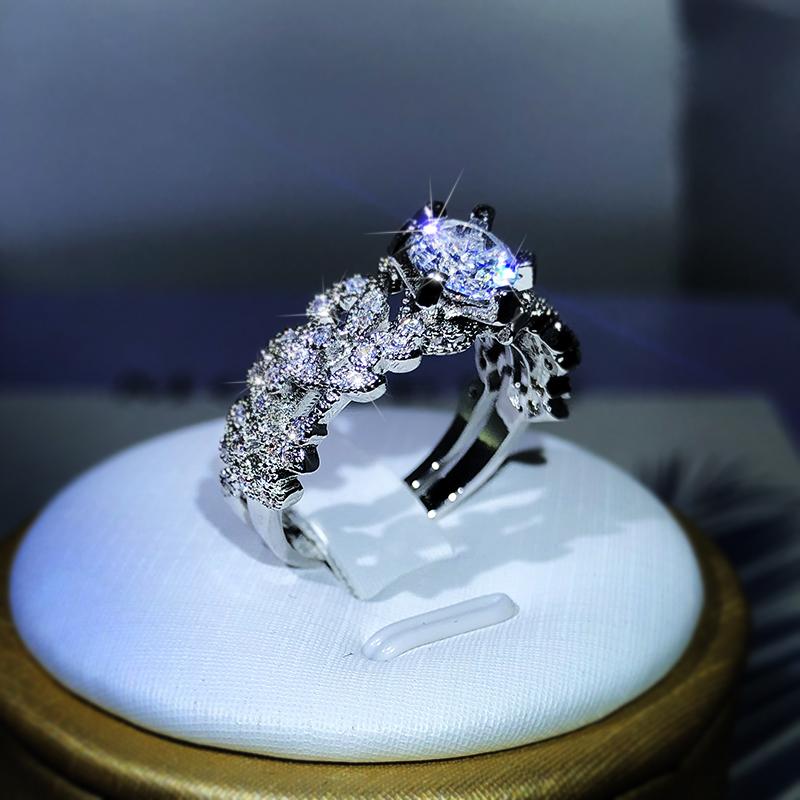 Медь Великолепные Большие Кольца с Кубическим Цирконием для Женщин Изысканный Подарок на Свадебную Годовщину Женское Вечернее Кольцо Блестящие Модные Ювелирные Изделия