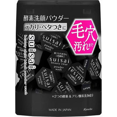Suisai Beauty Clear Black Powder Wash Regular - очищающая пудра для лица с энзимами 32 x 0,4 г для очищения пор, удаления черных точек, грязи и отшелушивания
