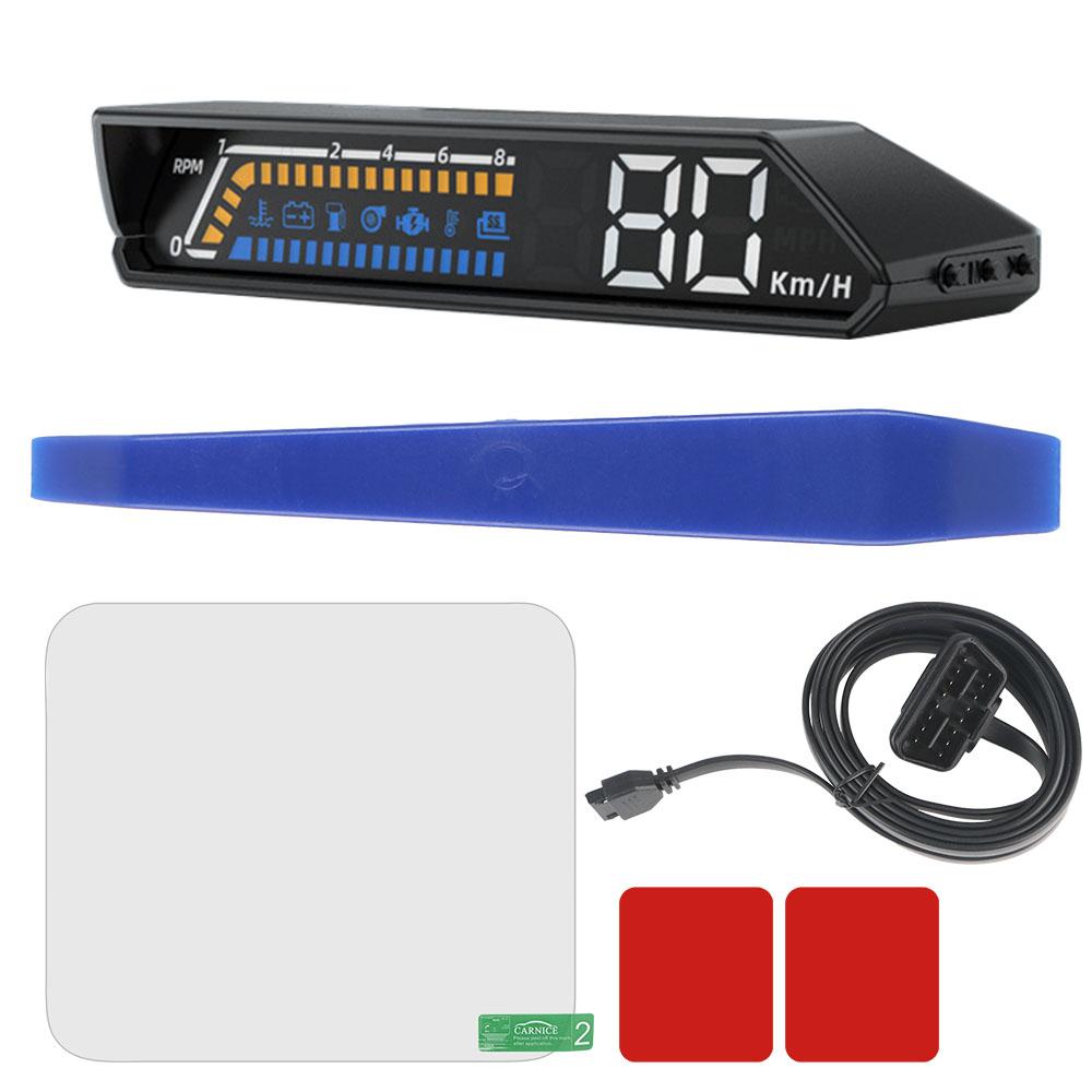 S100 OBD2 HUD Автомобильный проекционный дисплей Цифровой спидометр Тестер температуры воды Сигнализация превышения скорости Проектор для лобового стекла Индикатор напряжения