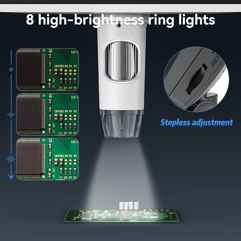 7,0-дюймовый цифровой микроскоп HDMI с увеличением 1200x, 5-мегапиксельная HD-камера USB, профессиональный электронный микроскоп для ремонта с 8 светодиодами