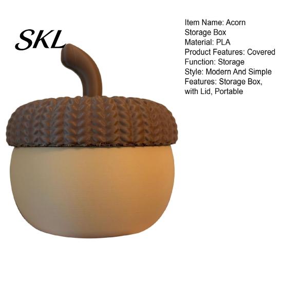 Rounded Edge Storage Acorn Box, with Matte Frosted Surface, Dustproof Moisture-Proof Case Jewelry Organizer, Desktop Small Item Holder for Home Decor