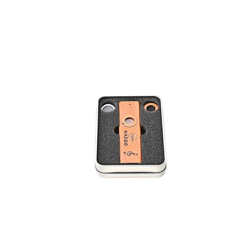 Mini Wooden Kazoo With Metal Box Guitar Ukulele Accompaniment Orff Instruments Flute Harmonicas For Music Lovers