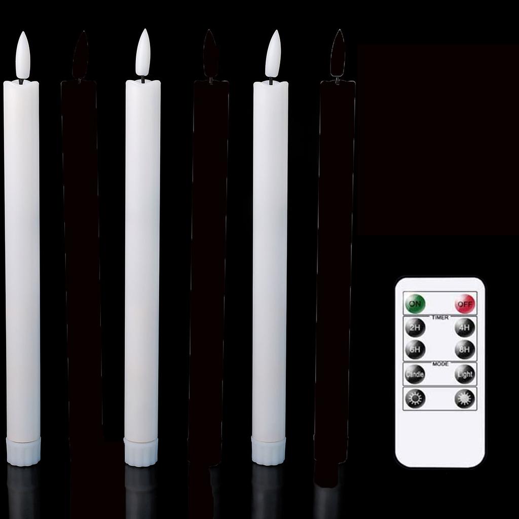 3 or 6 Pieces Short Or Long Flameless Wedding Decorative Taper Candles,6.5 /10 Inch Battery Powered Christmas Home Decoration