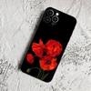 Чехол для телефона 'Цветок мака' для Iphone 15 14 13 12 11 Pro Max Xr X Xs Mini 8 Plus SE 2022 Черный Мягкий силиконовый чехол