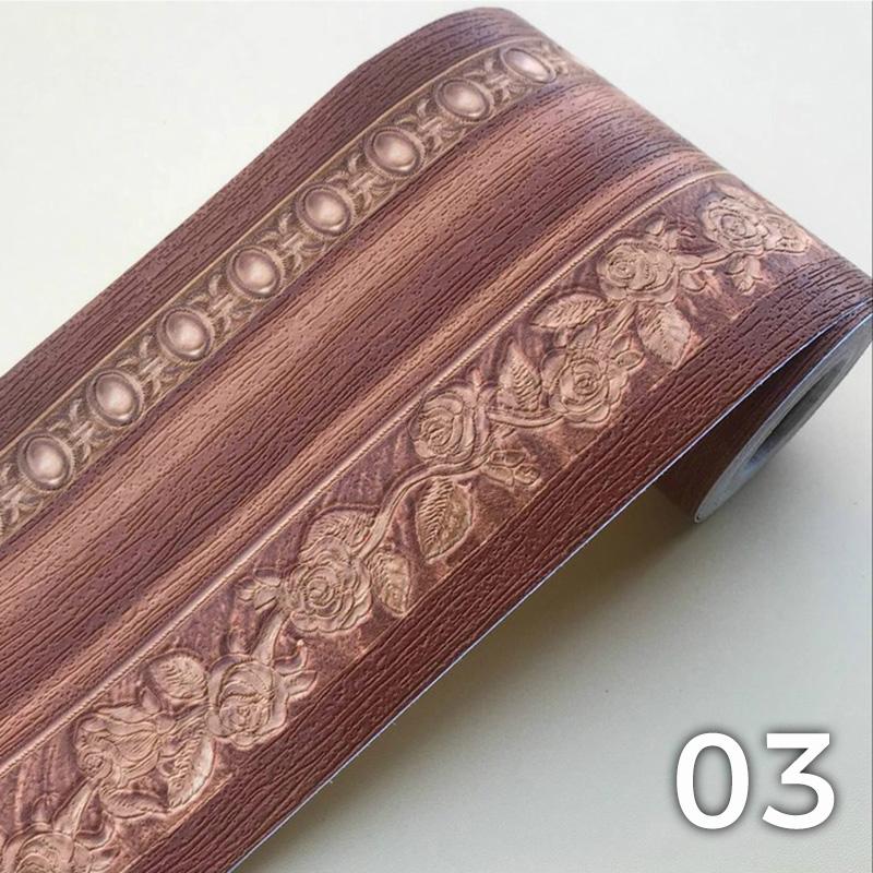 5M ПВХ самоклеящиеся наклейки на плинтус, цветочные наклейки на талию, водонепроницаемые 3D настенные бордюры для ванной комнаты, декор