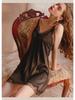 2024 Women's Sexy Ice Silk Lace Nightdress with Stylish Back
