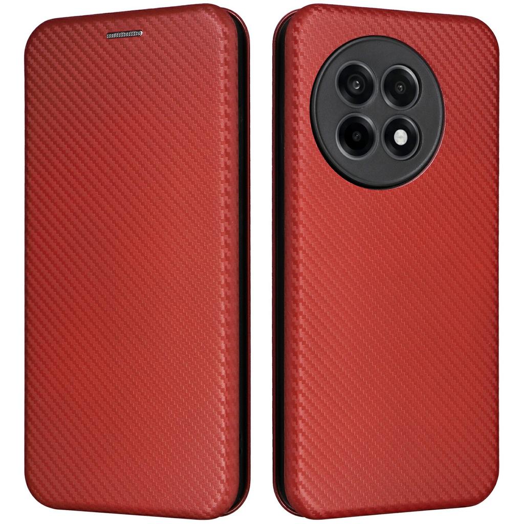 Чехол для OnePlus Ace 5 Pro 5G с текстурой углеродного волокна, противоударный, из ПУ кожи, чехол для телефона