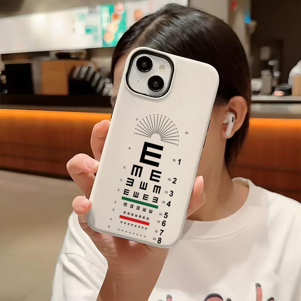 Medical Eye Vision Chart Phone Case For Iphone 16 Pro Max 15 13 14 12 11 14 Pro Max 15 Pro Max Two-in-one Cover