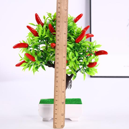 1Pc Artificial Plant Chili Tree Miniascape Wedding Party Home Desk Bonsai Decor