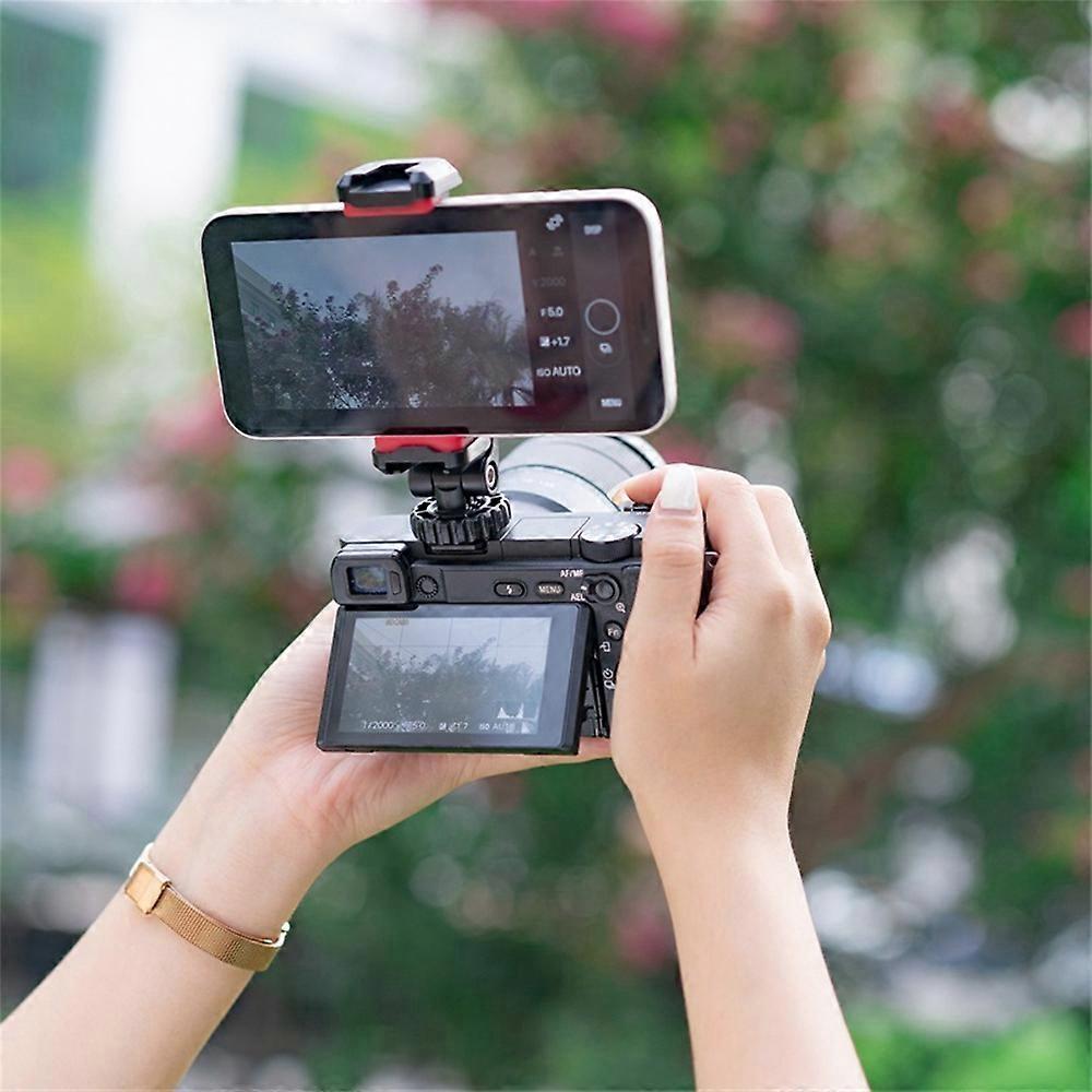 1/2Pcs Multi-functional Phone Holder Clamp Phone Tripod Mount Rotatable with Dual Cold Shoe Mounts for Smartphone Vlog