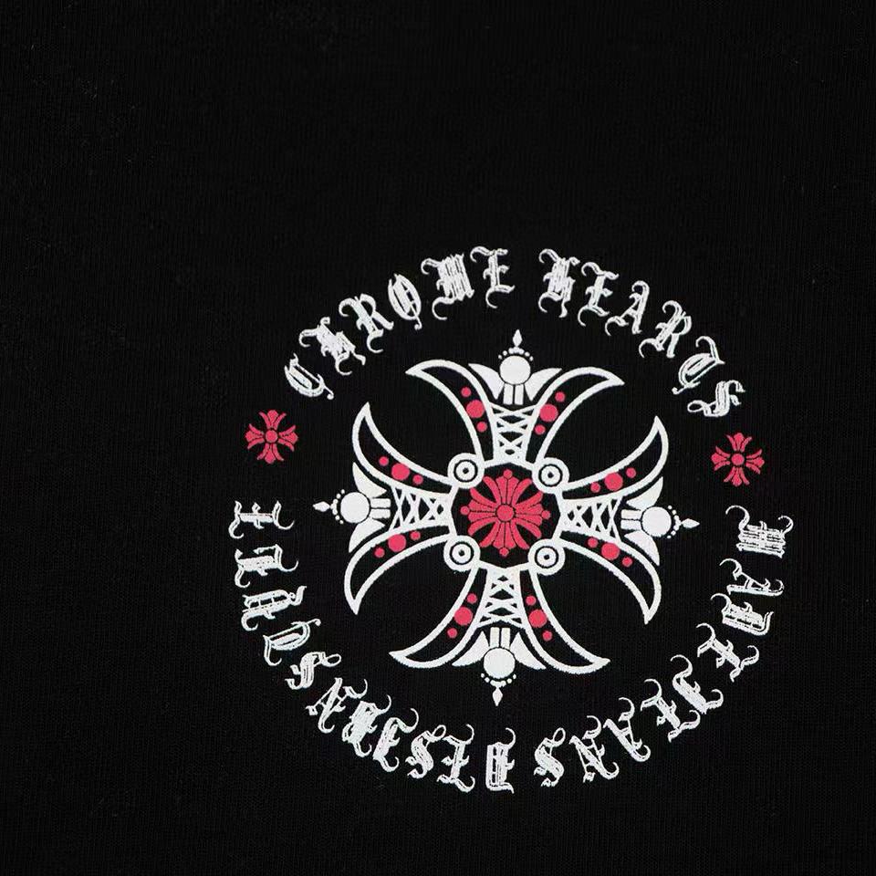 W356 CHROME HEARTS 2025 Summer New High Quality Cotton Round Neck Loose Large Size Men's and Women's T-shirt Couple T-shirt