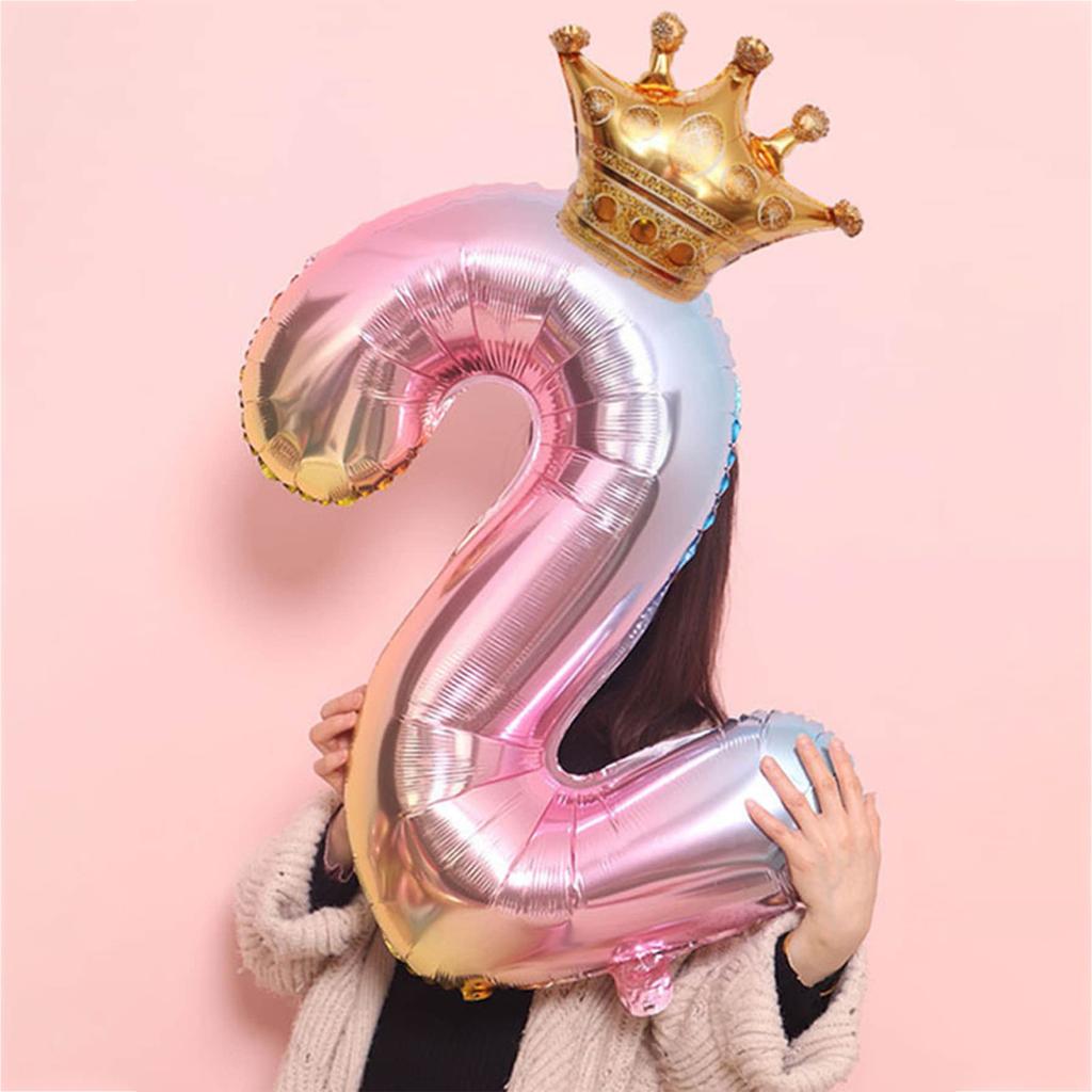 1PC Number+1PC Crown Balloon Birthday Wedding Party Decoration Balloon