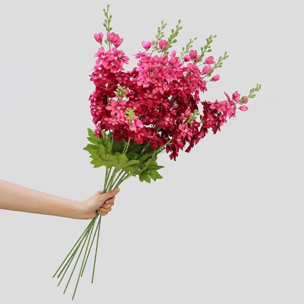 Long Stem Artificial Delphinium Flowers Fake Flower Branch Indoor Floral Vase Decoration