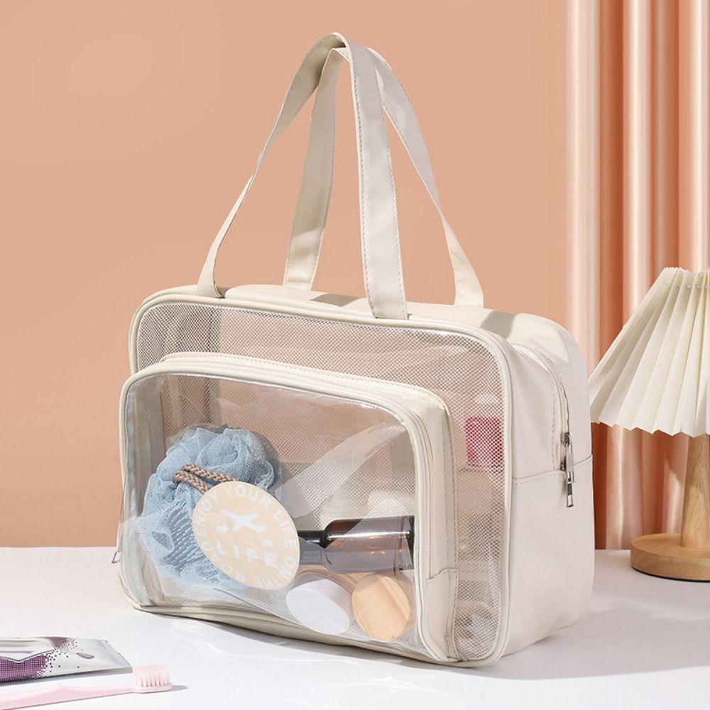 Wet and Dry Separation Toiletry Storage Pouch Large Capacity Clear Toiletry Case Women