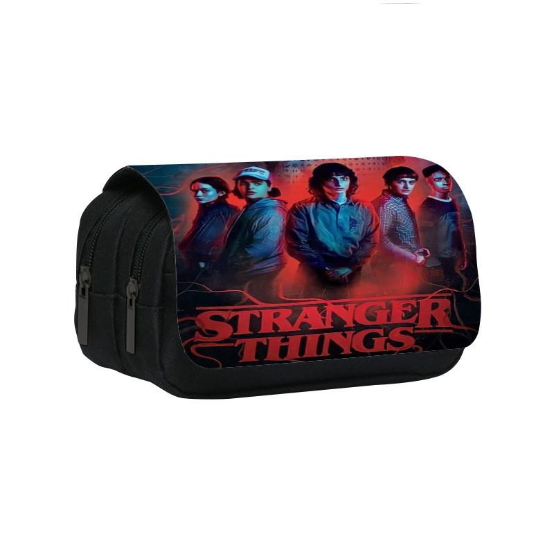Двухслойная пенал-косметичка Stranger Things 4 большой вместимости для школьников и офисного использования