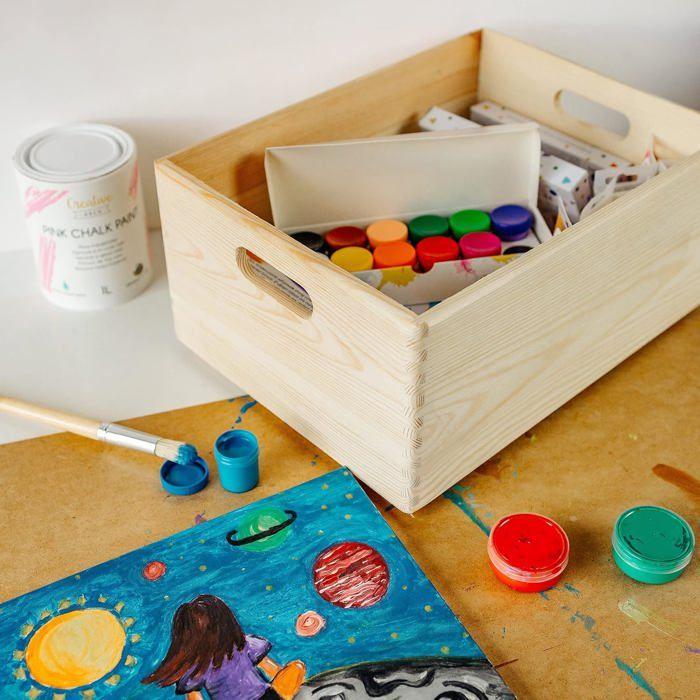 Caisse de rangement en bois - CREATIVE DECO - Creative Deco - Lot de 4 - 40x30x24 cm - Personnalisable